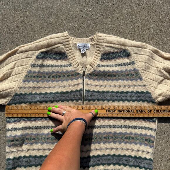 Vintage Croft and Barrow Wool Knit Zip Up Fair Isle Gorpcore Cardigan Sweater XL - Picture 8 of 10